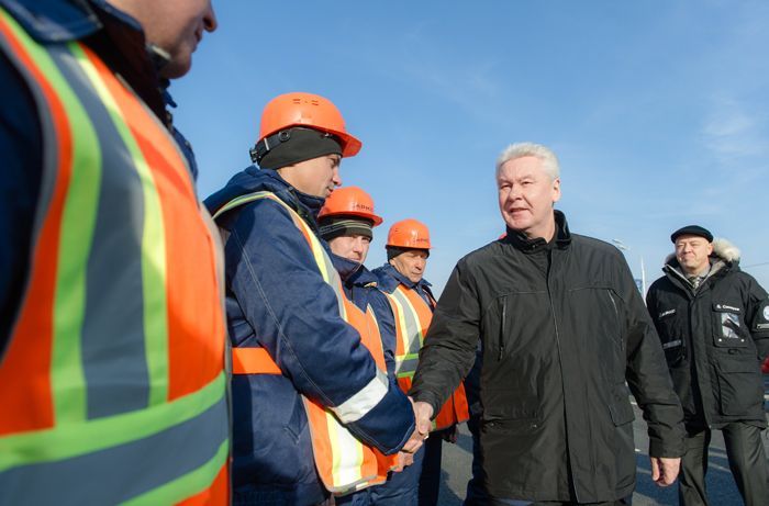 Собянин открыл эстакаду на Дмитровском шоссе
