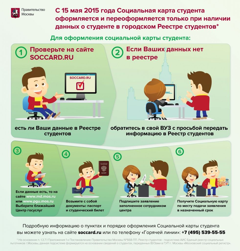 Социальная карта студента оформляется только при наличии данных о студенте в городском Реестре студентов. Социальная карта студента оформляется только при наличии данных о студенте в городском Реестре студентов.