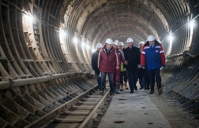 Собянин осмотрел строящуюся станцию метро «Фонвизинская»