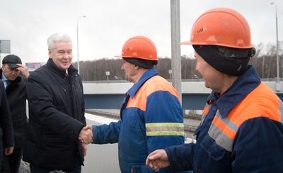 Собянин дал старт движению на новой развязке МКАД с Ленинским проспектом