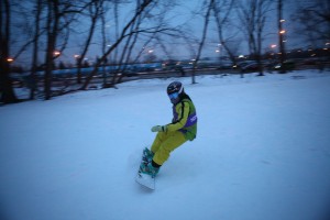 Урок езды на сноуборде
