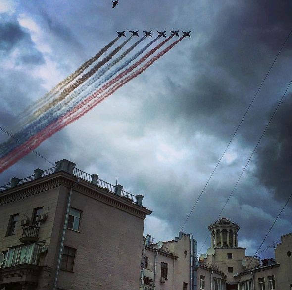 В столице закончилась первая репетиция воздушной части парада Победы