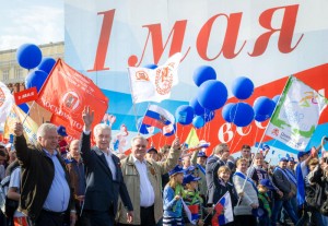 Мэр Москвы Сергей Собянин также принял участие в первомайском шествии