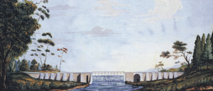 Цареборисова плотина на реке Городне, начало XIX века, восточный фасад