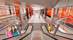 Два вестибюля будет обустроено на новой станции метро «Мичуринский проспект». Фото: пресс-службы Москомархитектуры