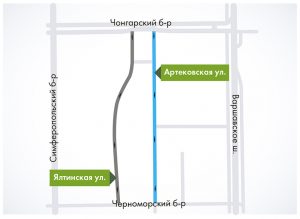 Схема Артековской улицы от ЦОДД