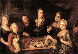 Портрет В. И. Баженова в окружении семьи. 1770-е гг. Скульптор — в центре. Эта картина — его единственное прижизненное изображение . Художник: И.Т. Некрасов. 1770-е гг. ГНИМА имени А.В. Щусева. Портрет В. И. Баженова в окружении семьи. 1770-е гг. Скульптор — в центре. Эта картина — его единственное прижизненное изображение . Художник: И.Т. Некрасов. 1770-е гг. ГНИМА имени А.В. Щусева.