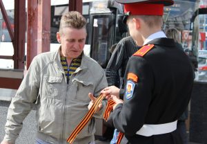 Акция «Георгиевская ленточка» в Орехове-Борисове Южном. Фото предоставила Елена Матвеенкова