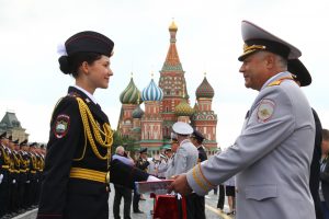 торжественная церемония выпуска из Московского университета МВД России имени В.Я. Кикотя. Фото: Павел Волков, «Вечерняя Москва»