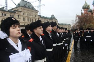14 кадетов школы №630 промаршировали по Красной площади 7 ноября 2017 года. Фото предоставлено Александром Азаровым
