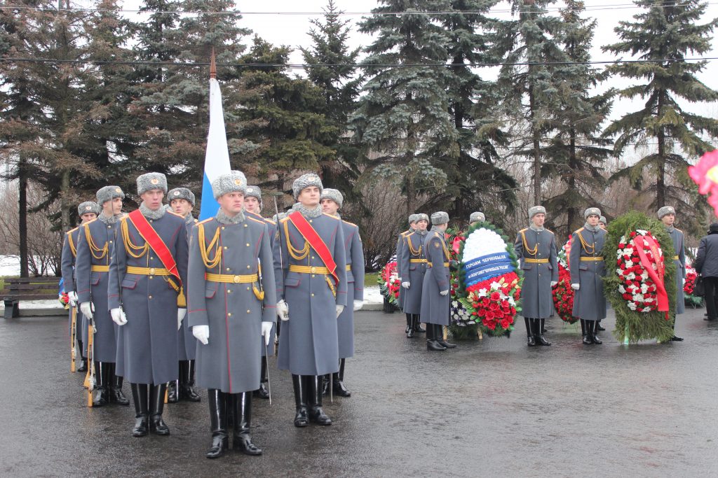 Открытие памятника ликвидаторам аварии на Чернобыльской АЭС на Поклонной горе