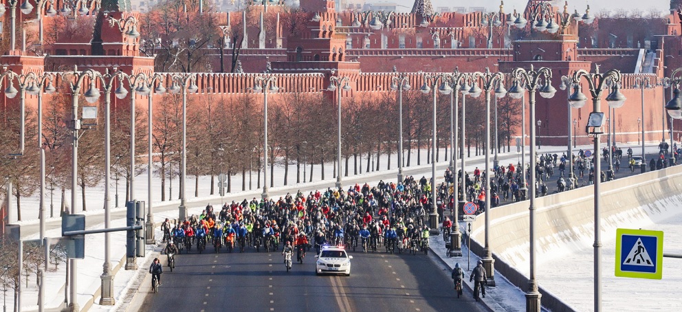 Зимний велопарад ограничит движение в центре Москвы