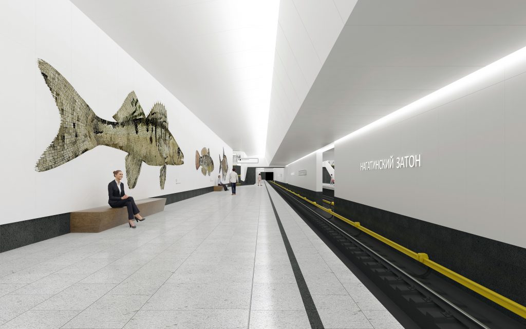 Визуализация проекта метро «Нагатинский Затон» Станция войдет в Большую кольцевую линию.