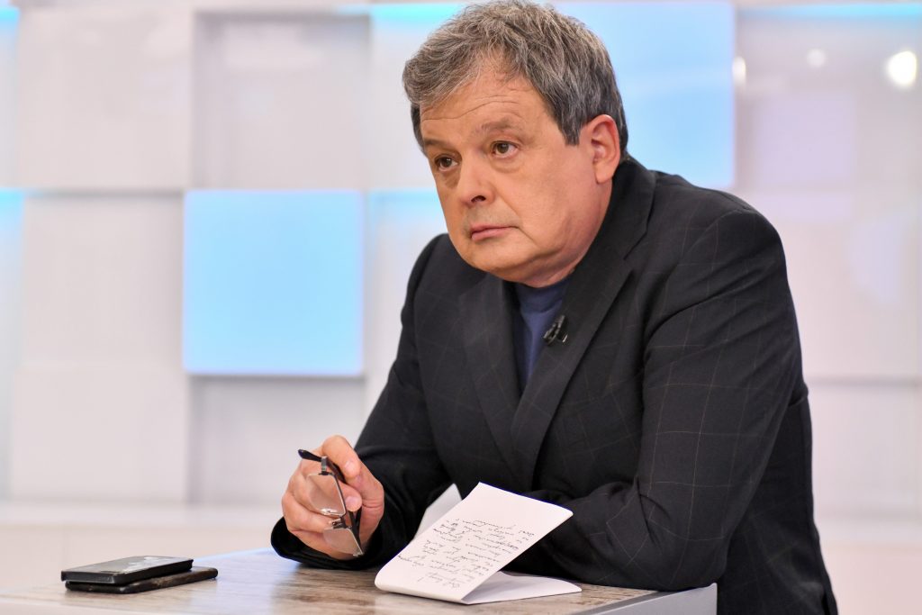 14 августа 2018 года. Кандидат Михаил Балакин на теледебатах. Фото: Агентство городских новостей «Москва».