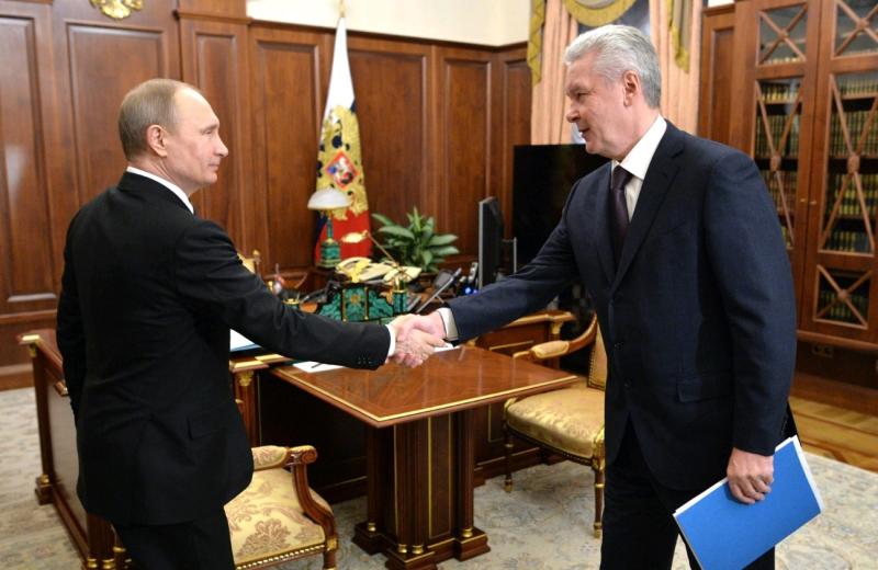 Владимир Путин поздравил Сергея Собянина с переизбранием