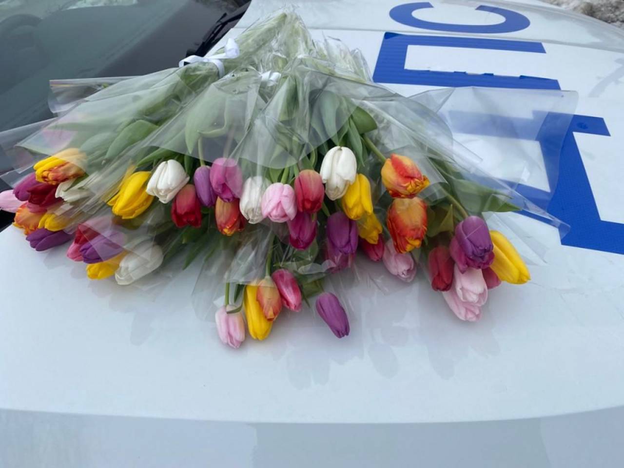 Члены Общественного совета при УВД по ЮАО совместно с полицейскими УВД юга столицы поздравили автоледи с приближающимся Международным женским днем