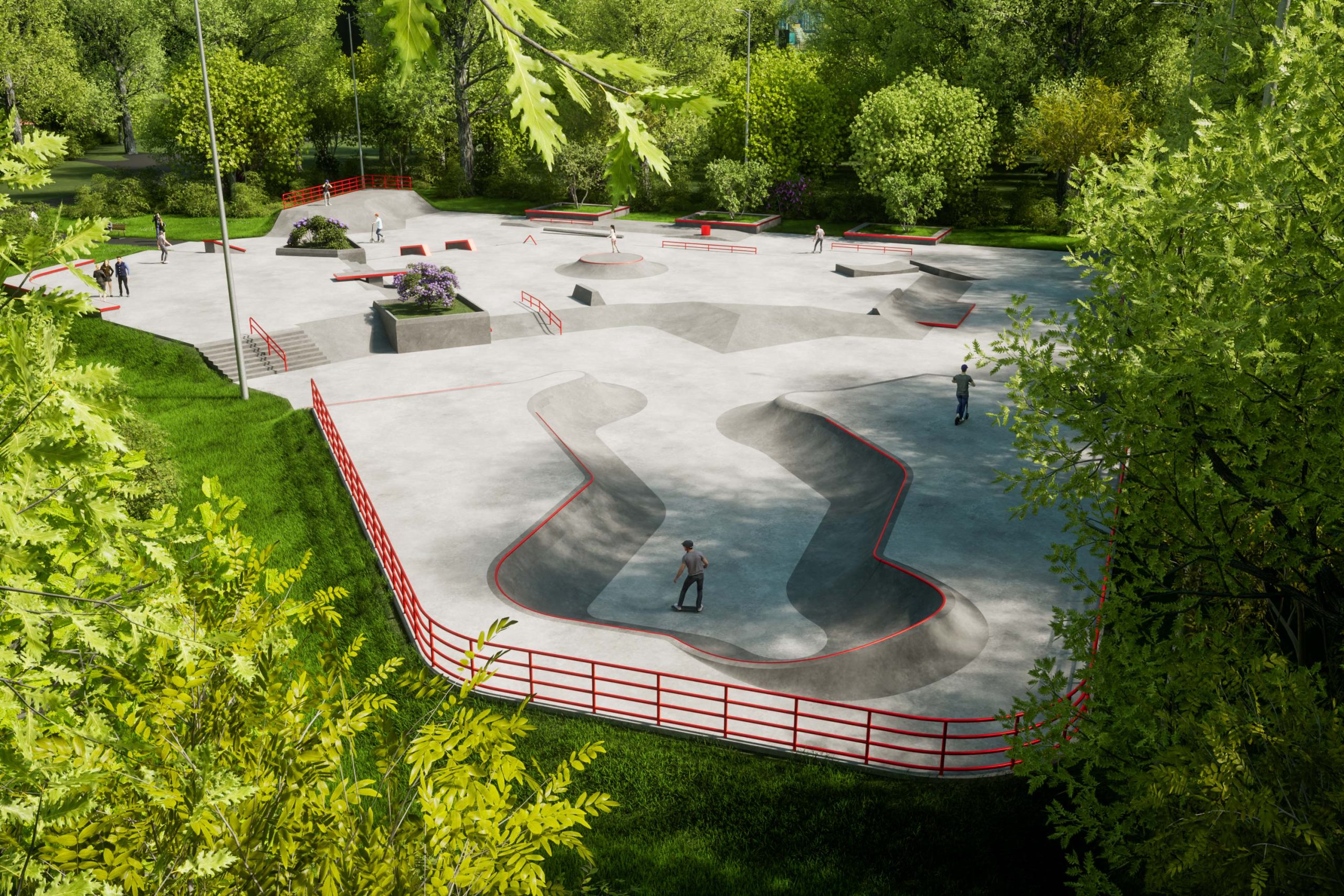 Памп-трек и скейт-парк построят в районе Чертаново Южное